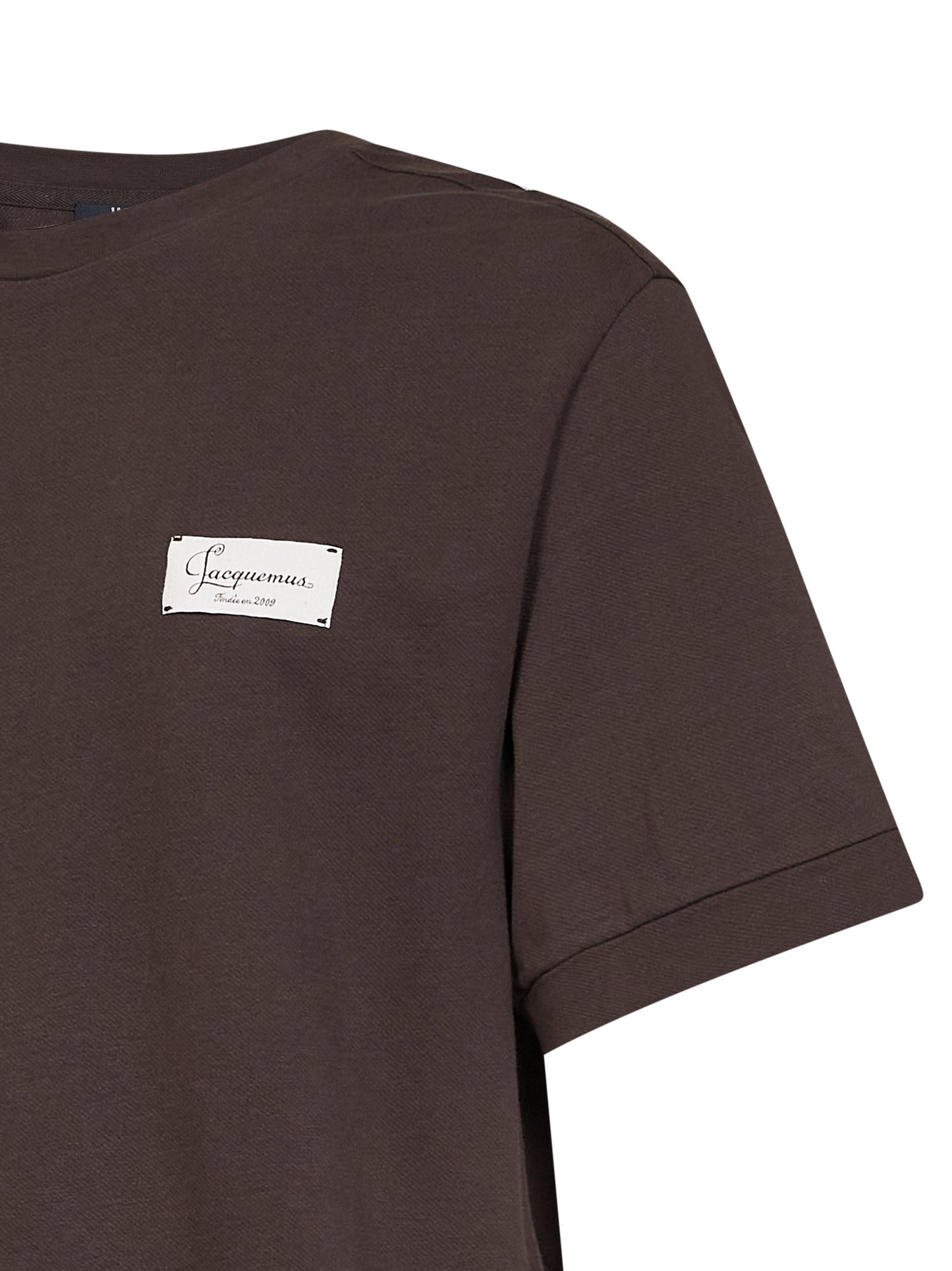 Dark brown cotton piqué The Montaigne T-shirt <BR/>