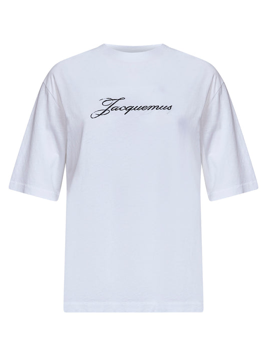 White jersey The Jacquemus logo-printed T-shirt
