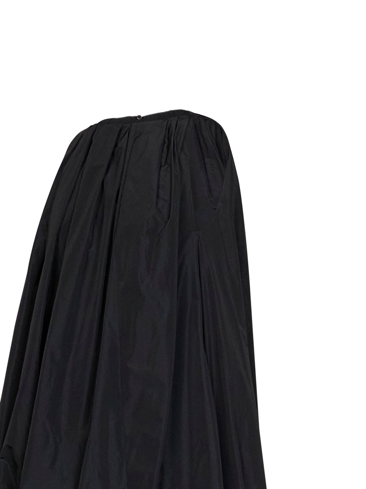 Abito midi asimmetrico in faille tecnico nero
