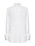 Optic white cotton shirt with multi-layered cuffs