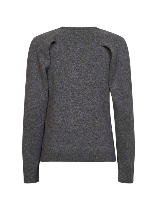 Basalt cashmere sweater with cut-outs