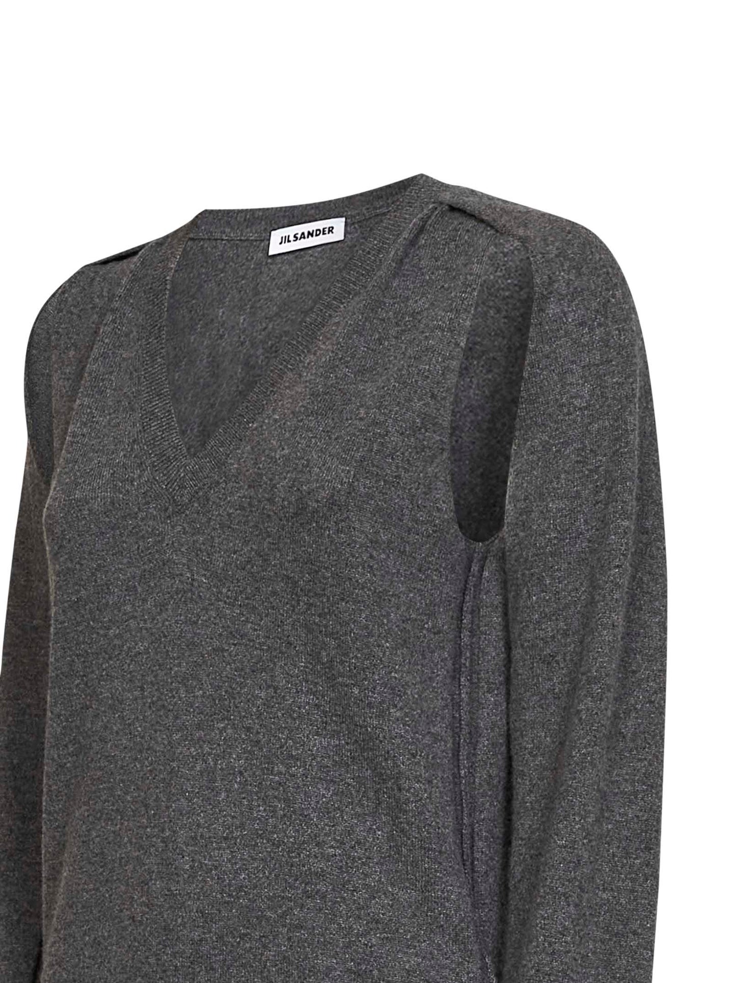 Basalt cashmere sweater with cut-outs