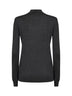 Anthracite wool and cashmere knit sweater with pleats detail