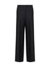 Pantaloni ampi in tela di lana mohair nera