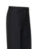 Pantaloni ampi in tela di lana mohair nera