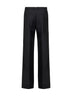 Pantaloni ampi in tela di lana mohair nera