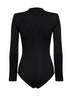 Body aderente in maglia compatta di lana nera