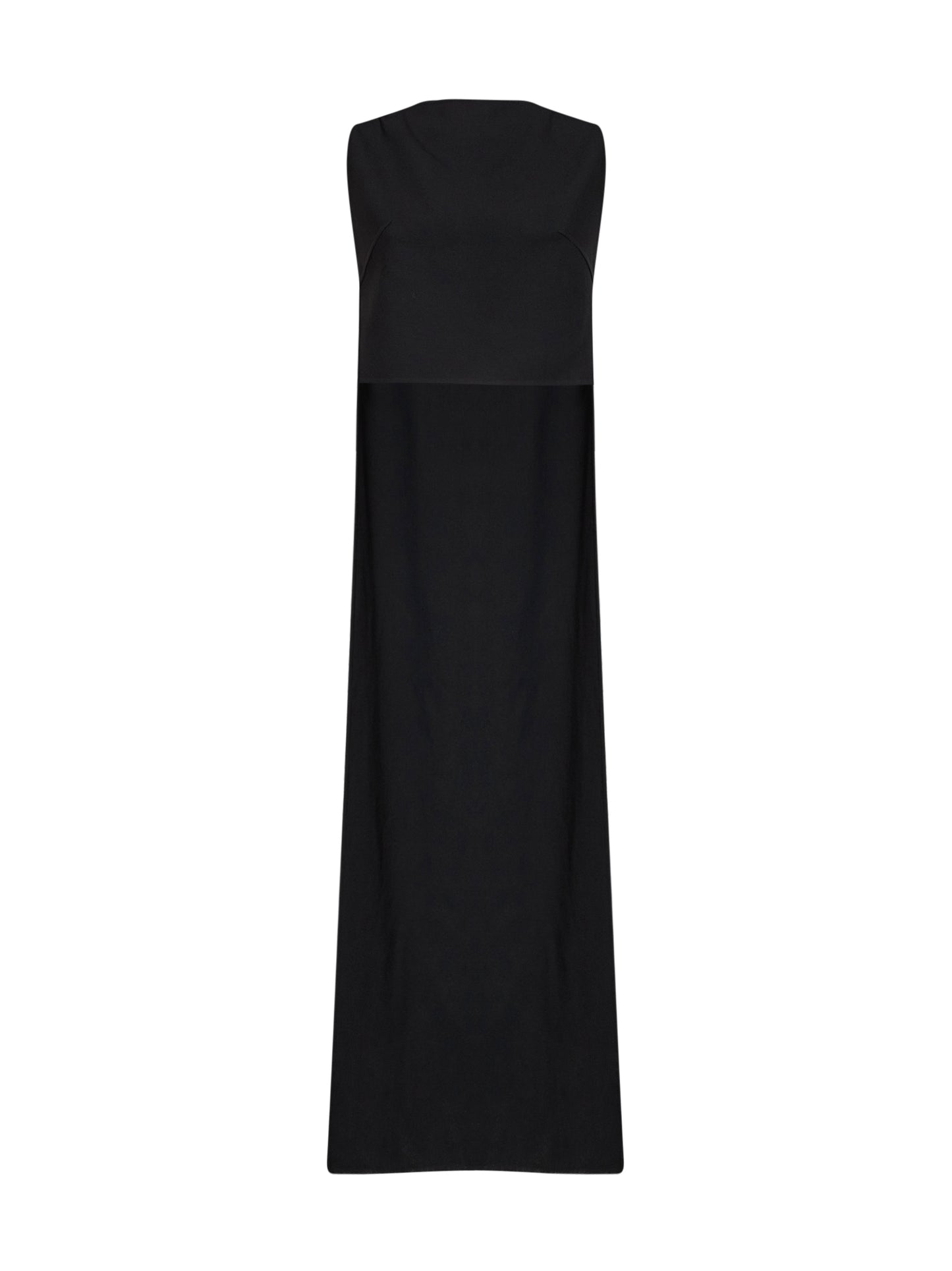 Black virgin wool asymmetric top