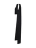 Black virgin wool asymmetric top