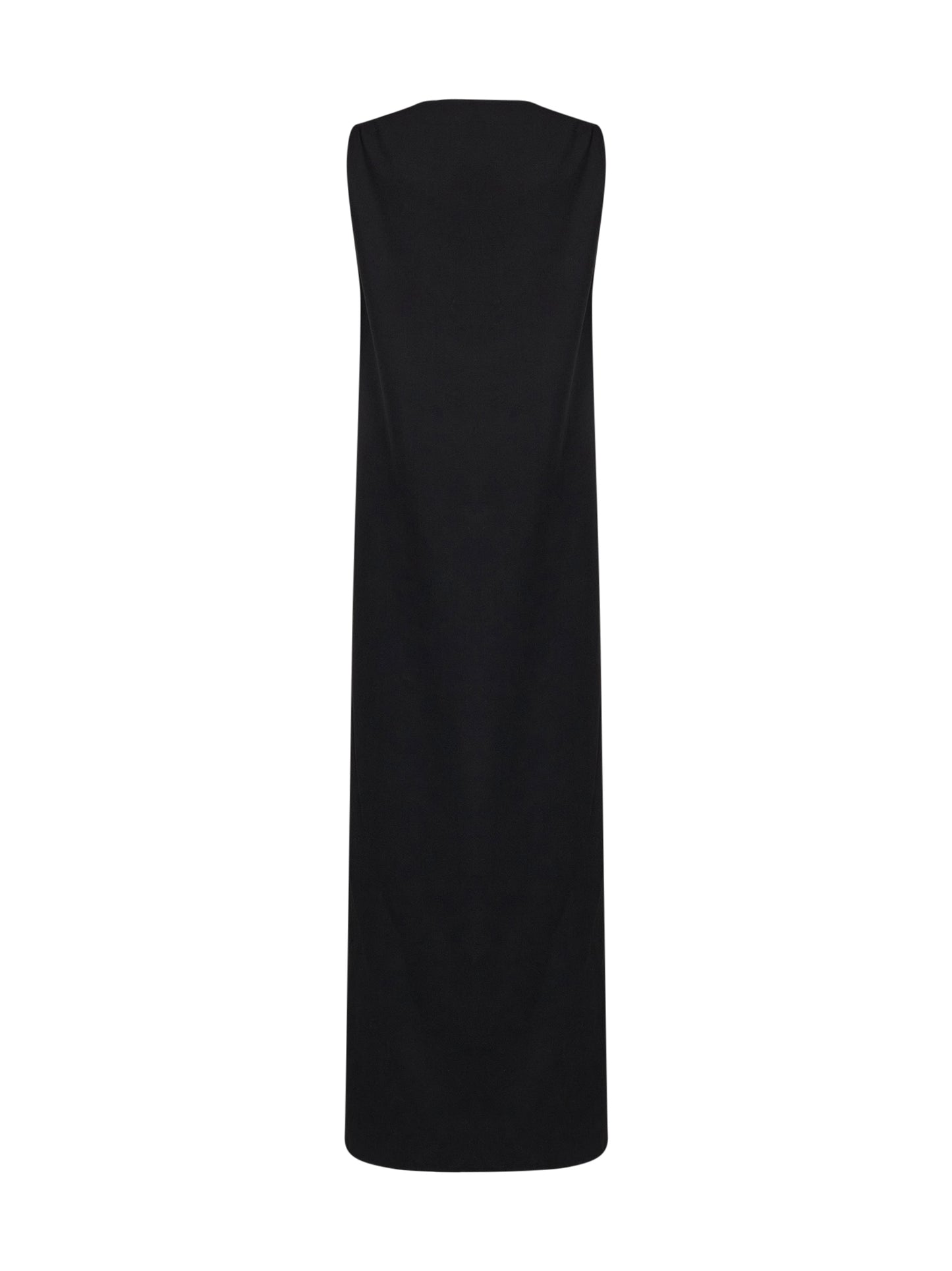 Black virgin wool asymmetric top