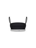 Black wool and silk faille bralette top