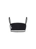 Black wool and silk faille bralette top