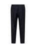 Pantaloni affusolati in lana e mohair blu scuro