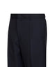 Pantaloni affusolati in lana e mohair blu scuro