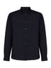 Dark blue wool and mohair canvas shirt