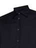 Dark blue wool and mohair canvas shirt