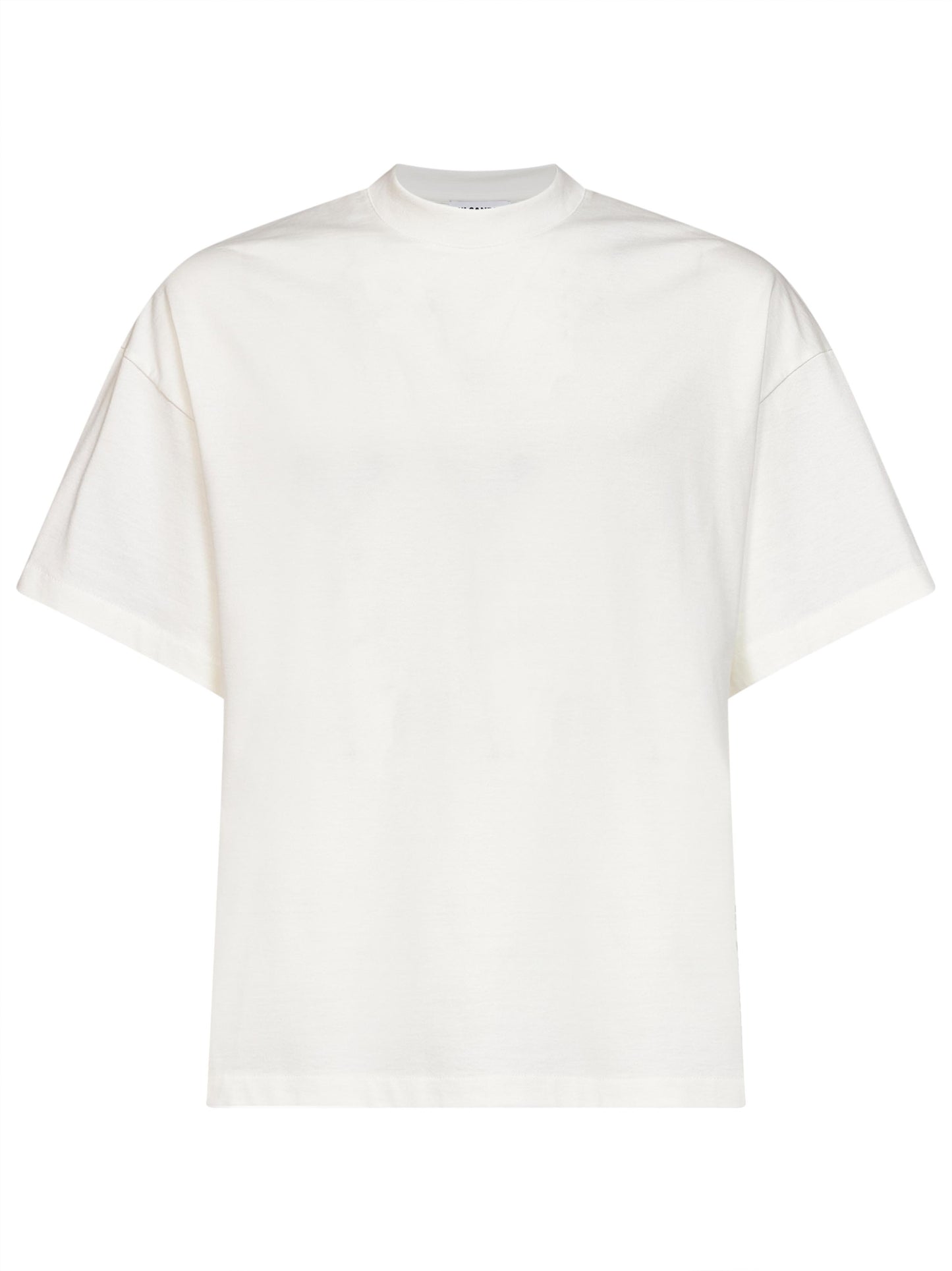 Porcelain cotton boxy T-shirt with Jil Sander logo