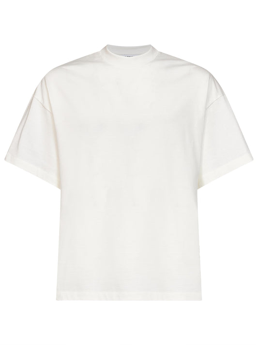 Porcelain cotton boxy T-shirt with Jil Sander logo