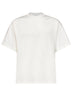 Porcelain cotton boxy T-shirt with Jil Sander logo