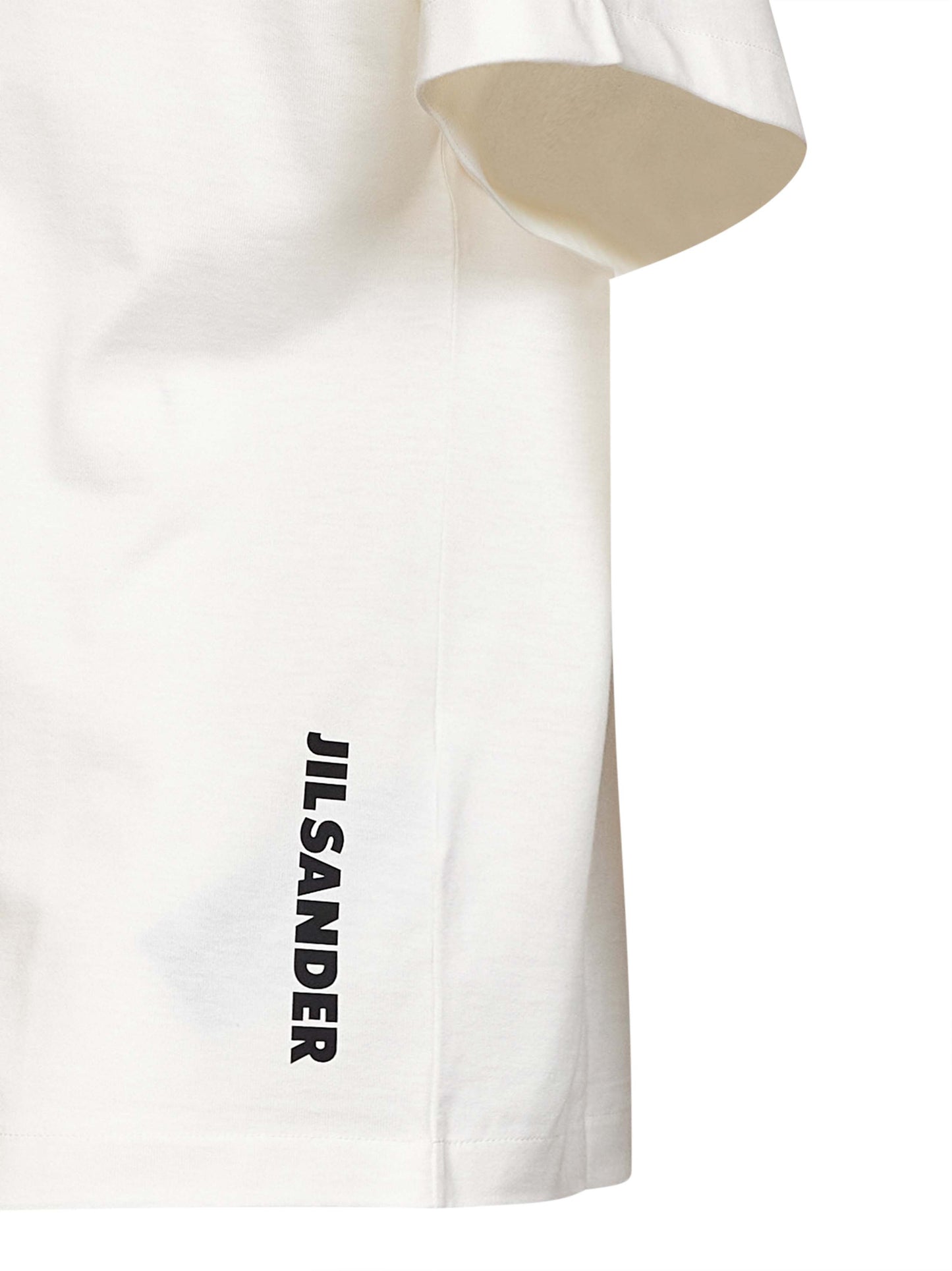 Porcelain cotton boxy T-shirt with Jil Sander logo
