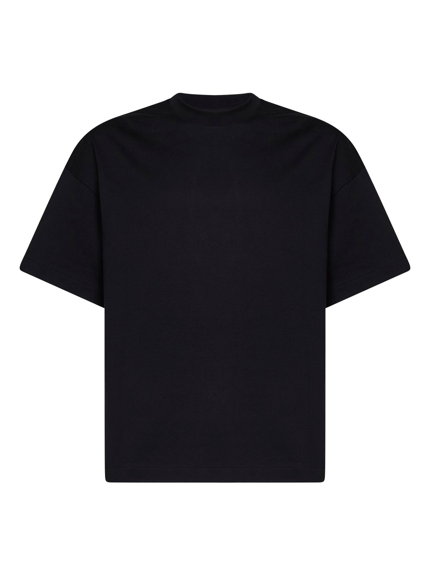 T-shirt boxy in cotone nero con logo Jil Sander