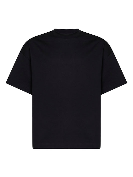 Black cotton boxy T-shirt with Jil Sander logo