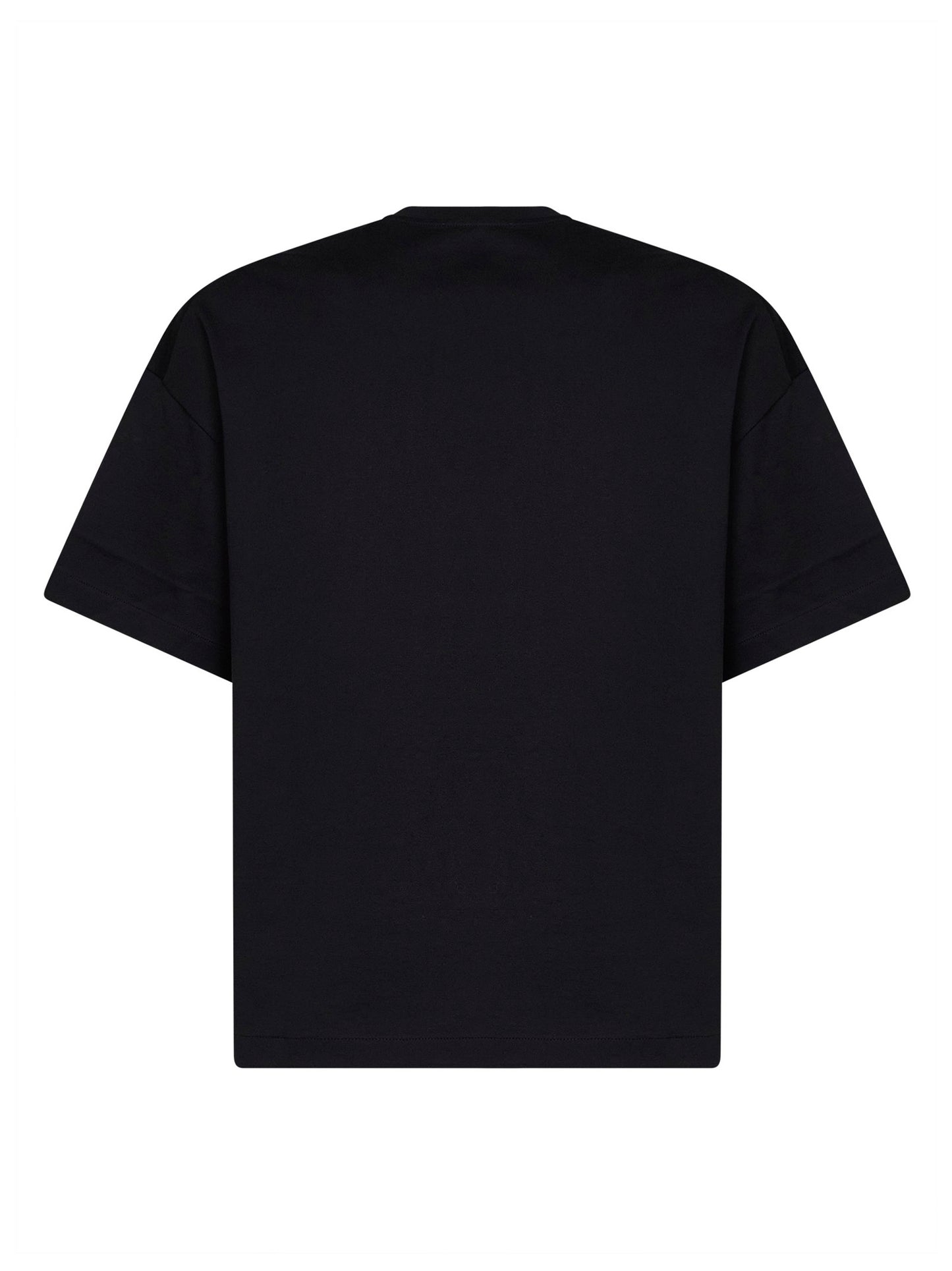 T-shirt boxy in cotone nero con logo Jil Sander
