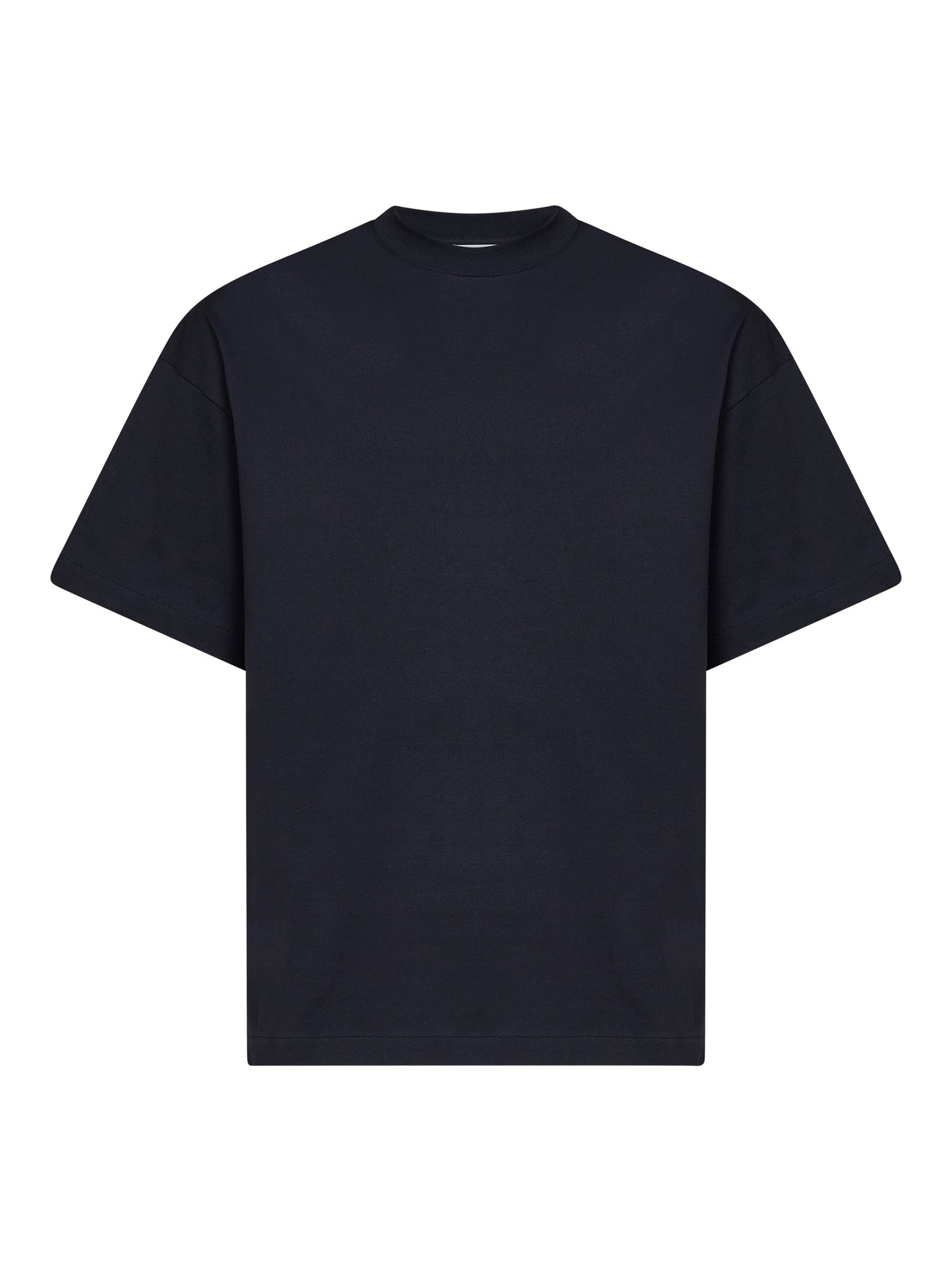 Midnight blue cotton boxy T-shirt with Jil Sander logo