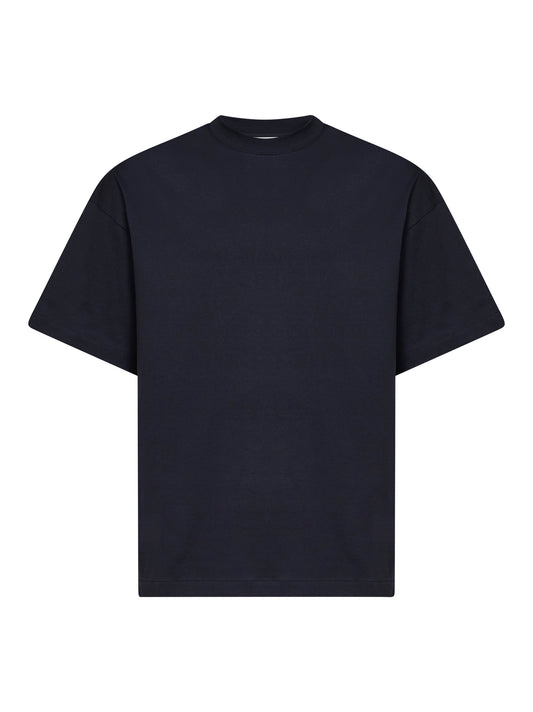 Midnight blue cotton boxy T-shirt with Jil Sander logo