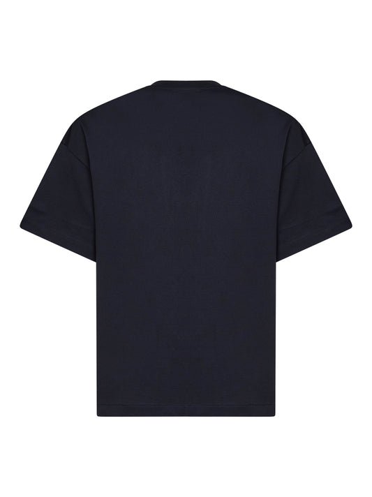 Midnight blue cotton boxy T-shirt with Jil Sander logo