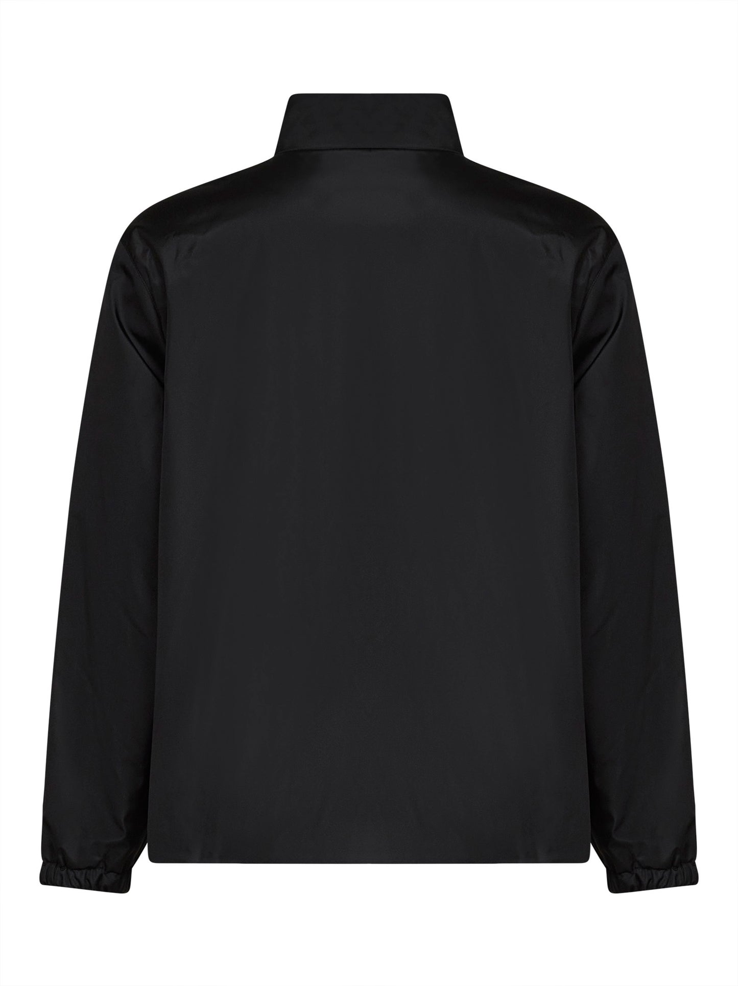 Black taffeta padded jacket with Jil Sander logo