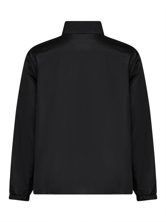 Black taffeta padded jacket with Jil Sander logo