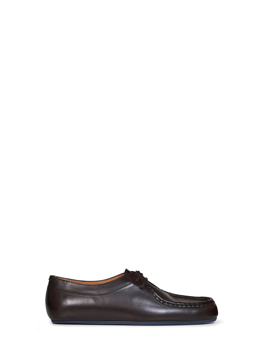 Scarpe con lacci Hood in pelle leggera cacao