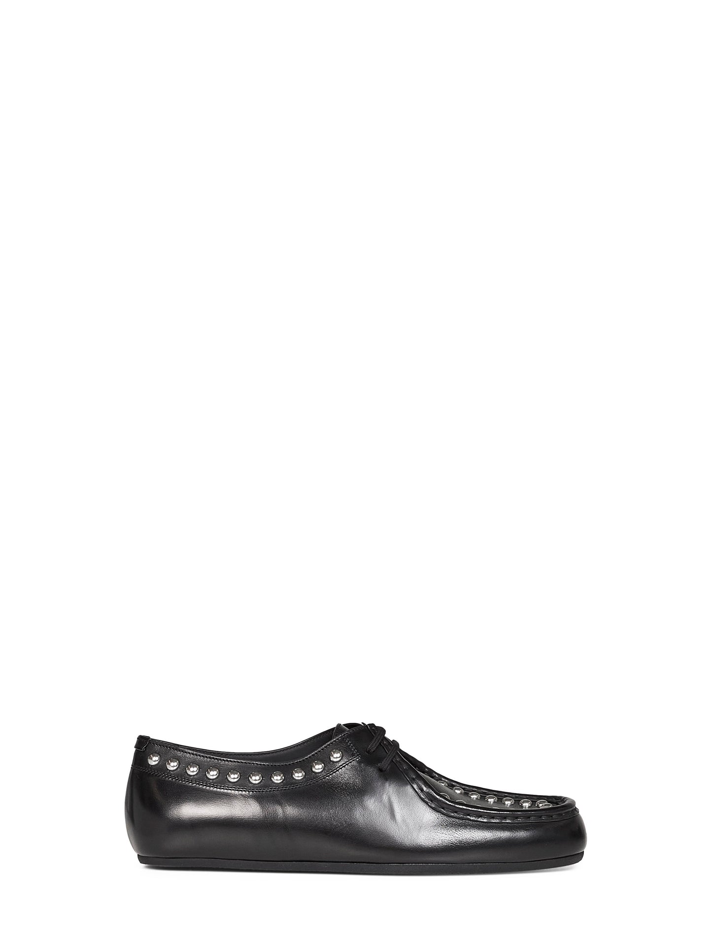 Black leather loafers with studs