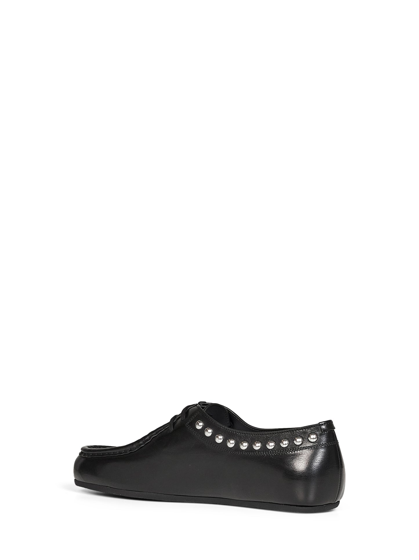 Black leather loafers with studs