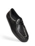 Black leather loafers with studs