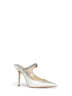 Ivory crystal-embellished satin Bing 100 mules