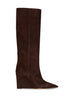 Chocolate suede Blake 85 knee-high boots