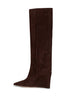 Chocolate suede Blake 85 knee-high boots