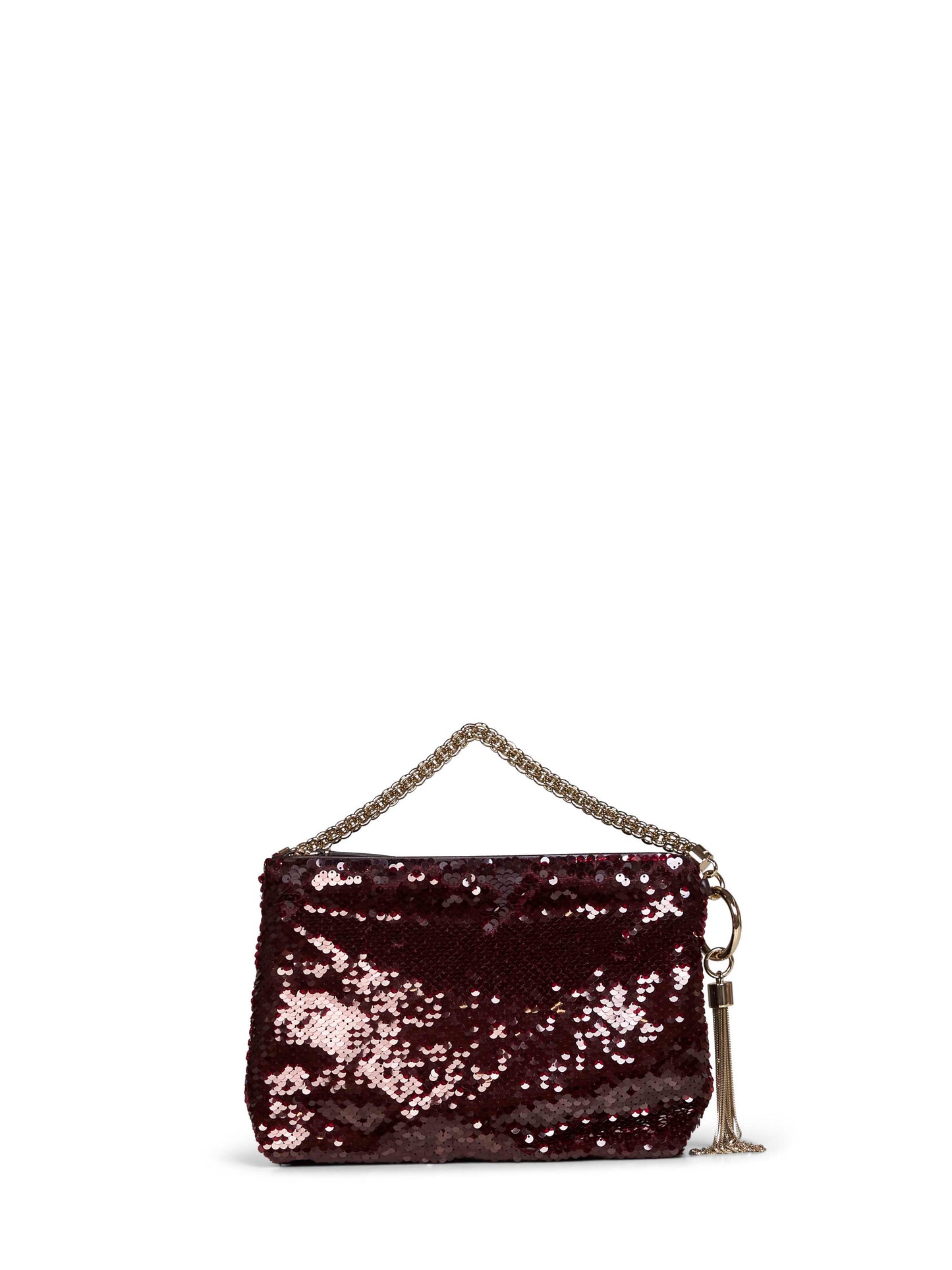 Deep merlot Callie clutch bag with chain