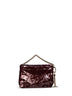 Deep merlot Callie clutch bag with chain