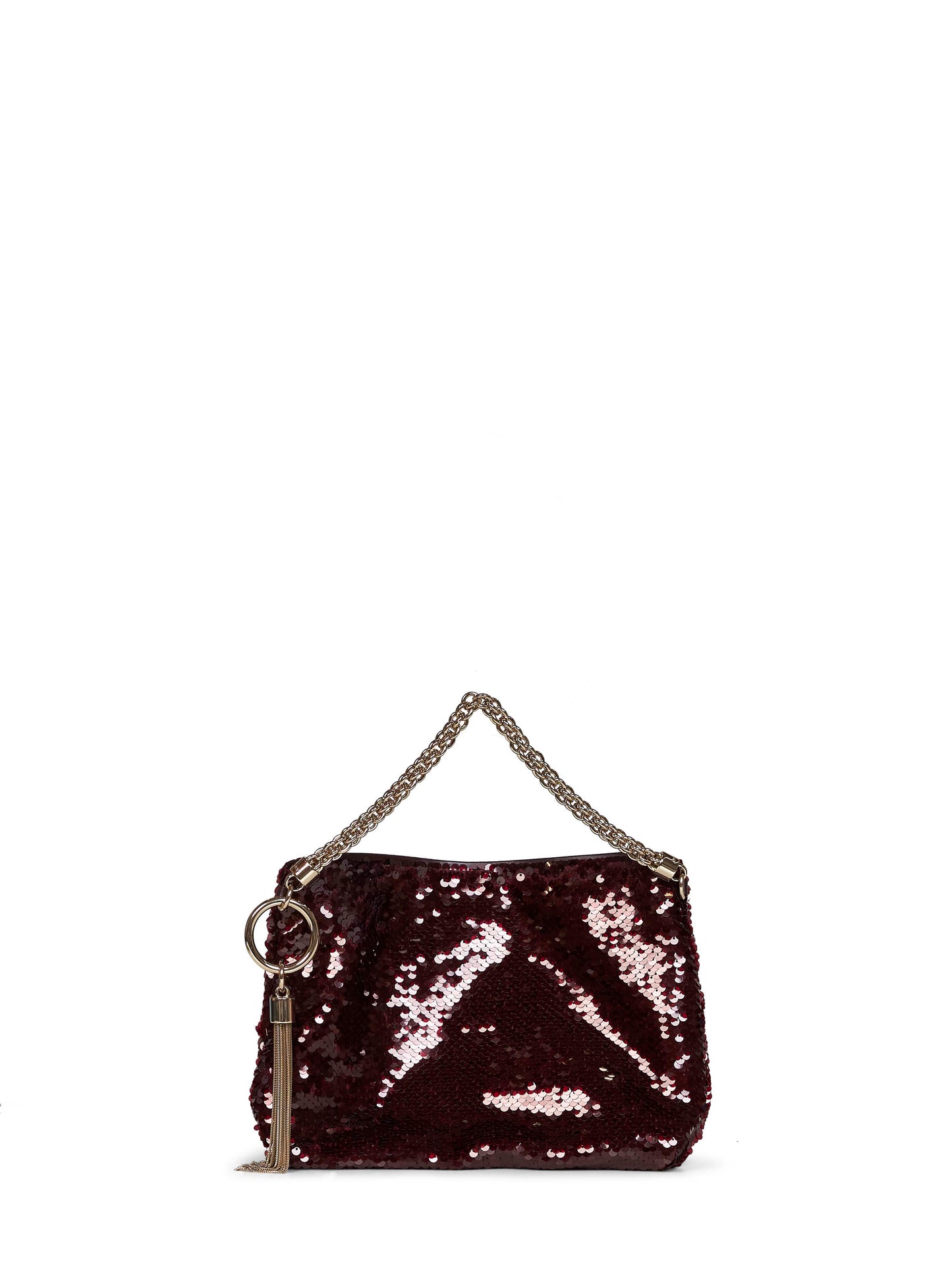 Deep merlot Callie clutch bag with chain