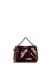 Deep merlot Callie clutch bag with chain