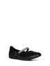 Ballerine Jade in nappa nera con cinturino di cristalli<BR/>