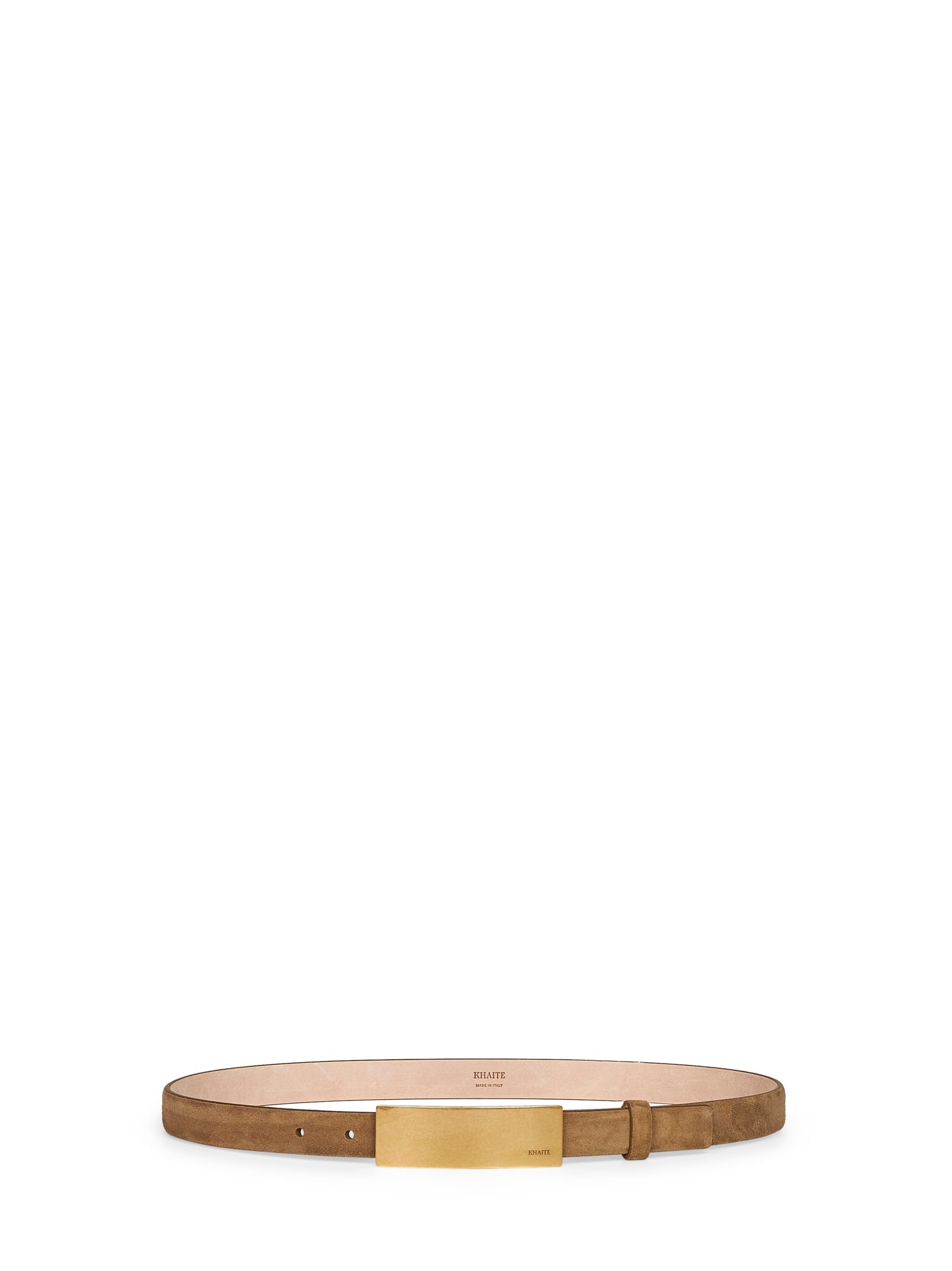 Mud suede Berlin belt with antique gold buckle