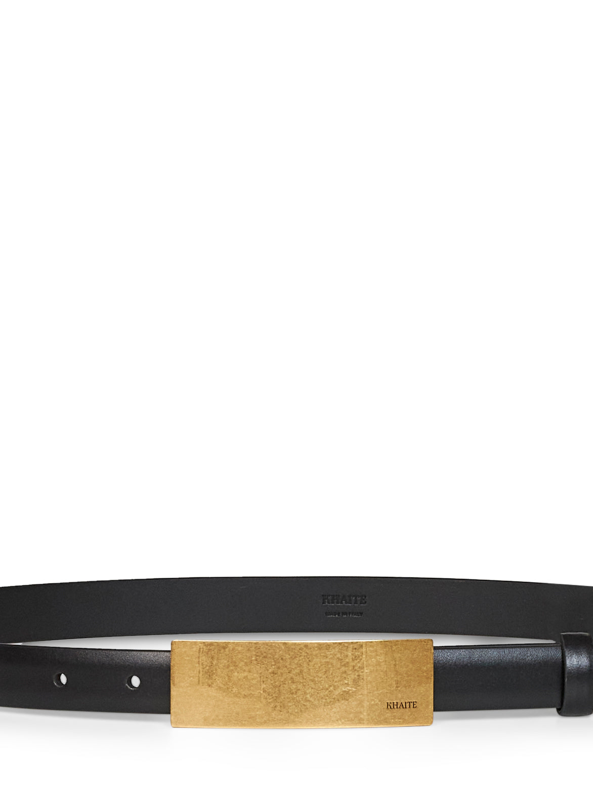 Black supple leather Berlin belt with antique gold buckle