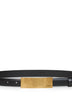 Black supple leather Berlin belt with antique gold buckle