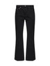 Jeans crop svasati Clara in denim di cotone nero