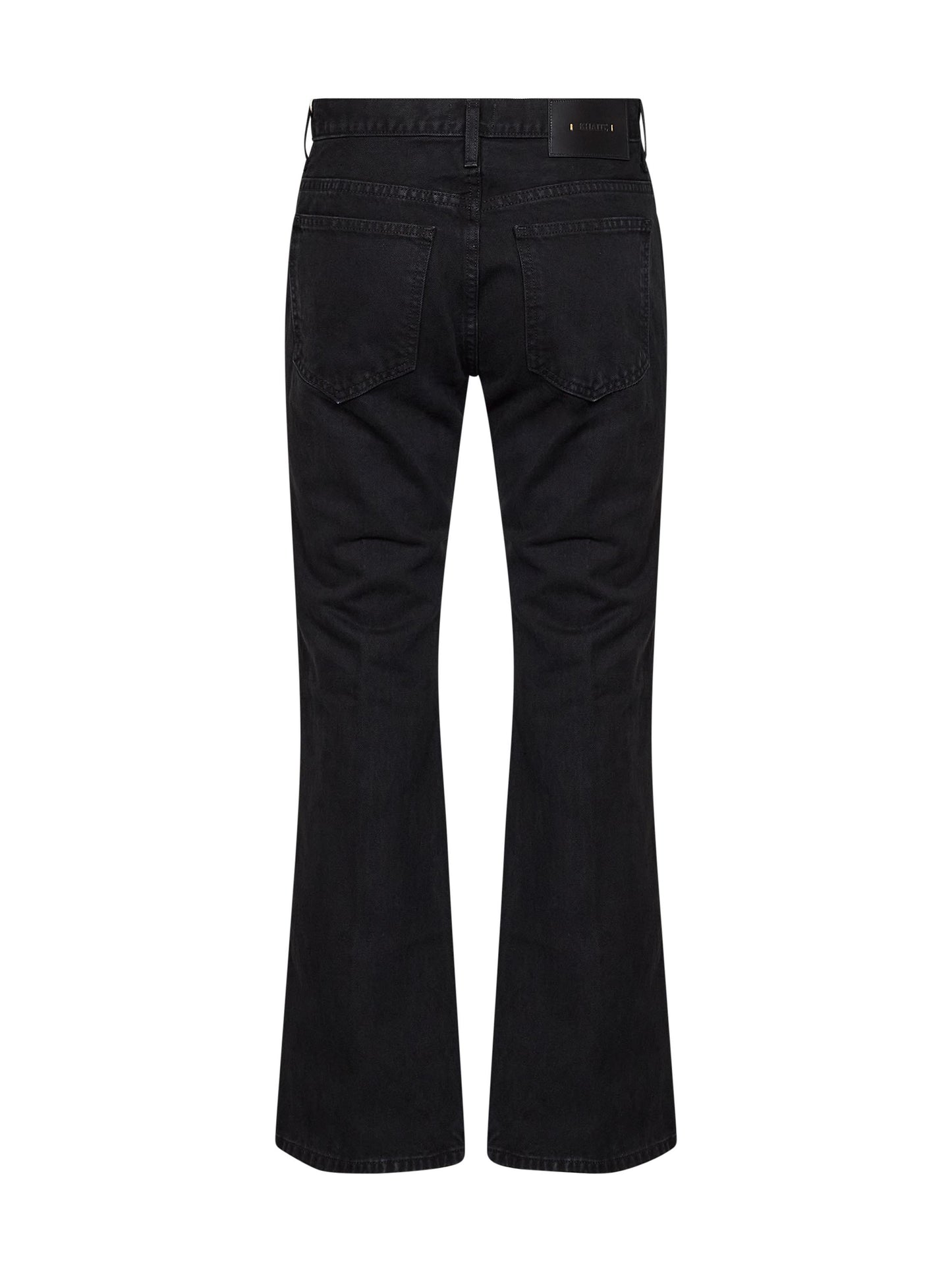Jeans crop svasati Clara in denim di cotone nero