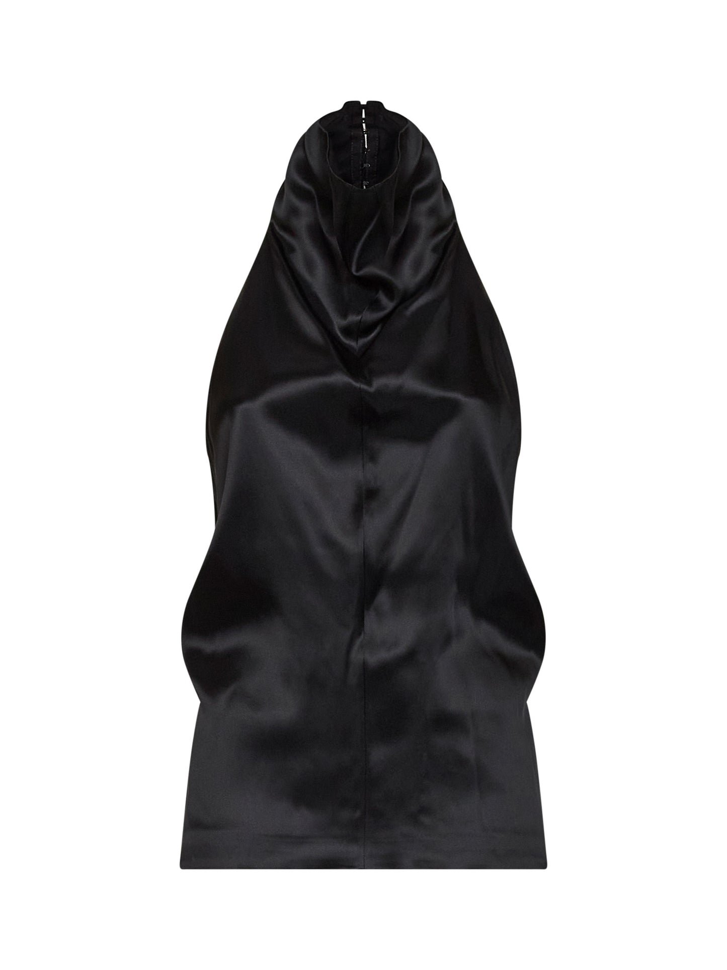 Top con scollo all'americana Rone in raso nero